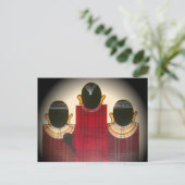 マ市松模様にサイポートレート ポストカード (スタンド正面)