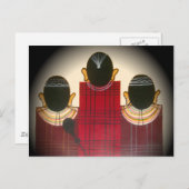 マ市松模様にサイポートレート ポストカード (正面/裏面)