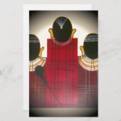 マ市松模様にサイポートレート 便箋 (正面/裏面)