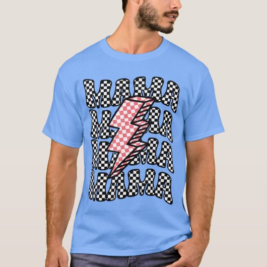 マ市松模様にマレーシング誕生日パーティーレースピットクルー Tシャツ (正面)