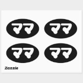 マ日本のマママ |日本語 楕円形シール (シート)