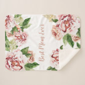 マ最高のマがくすんだピンクの牡丹フローラ シェルパブランケット (正面(横))