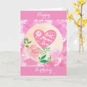 マ最高のマイバーカワイピンクママ誕生日 カード (黄色い花)