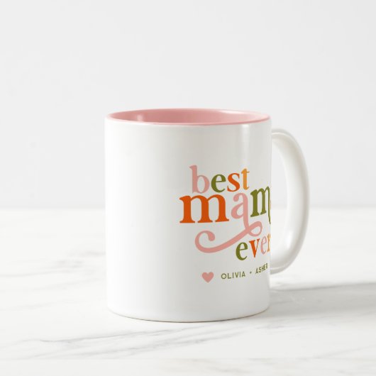 マ最高のマエバーレトロカラフルレタリング ツートーンマグカップ (正面右)