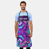 マ最高のマカラフル抽象芸術タイ染料デザイン エプロン (着用した状態)