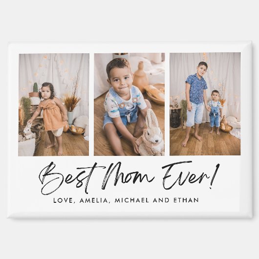 マ最高のマー3枚のフォトマグネット マグネット (正面)