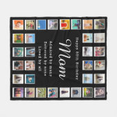 マ最高のマ80誕生日フォトコラージブラック フリースブランケット (正面(横))