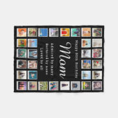 マ最高のマ80誕生日フォトコラージブラック フリースブランケット (正面(横))