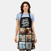 マ最高のマ・エバパーソナライズされたー12フォトコラージュ・ブラック エプロン (着用した状態)