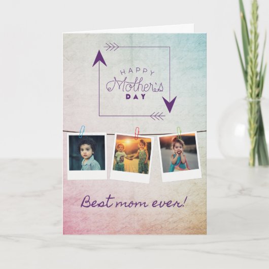 マ最高のマ・エバー・マザーズ・デイ・フォトカード サンキューカード (正面)
