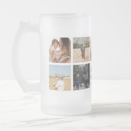 マ最高のマ・エパーソナライズされたバー・フォトコラージュ フロストグラスビールジョッキ (左)