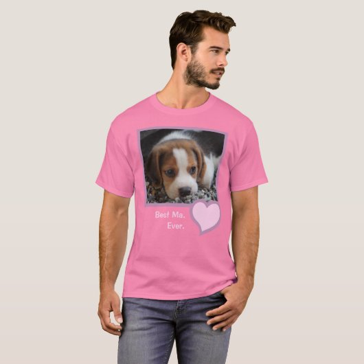 マ最高のーエバーピンク文字ペットビーグルドッグフォト Tシャツ (正面フル)
