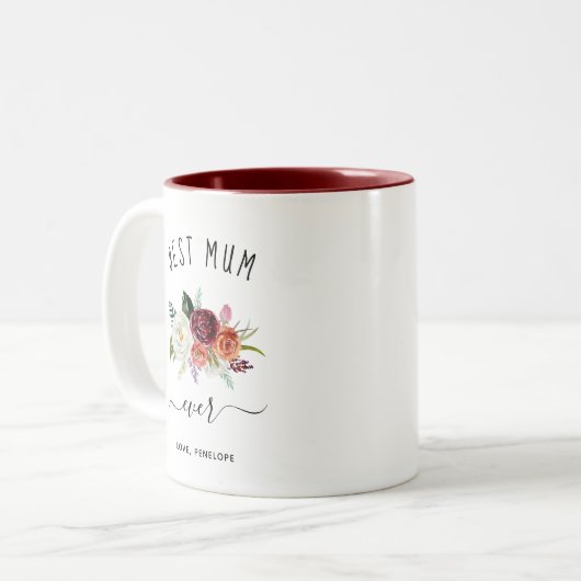 マ最高のーム |トレンディーブルゴーニュ・ボホフローラ ツートーンマグカップ (正面左)