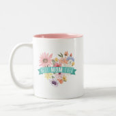 マ最高のーム |咲く野花ハート写真 ツートーンマグカップ (左)