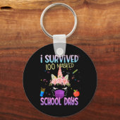 マ生き延びーを着た100人の仮面の学校日ユニコーン キーホルダー (正面)