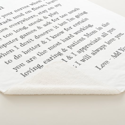 マ親愛マレタータイポグラフィパーソナライズされた シェルパブランケット (3/4)