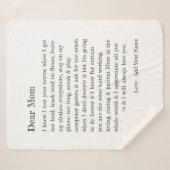 マ親愛マレタータイポグラフィパーソナライズされた シェルパブランケット (正面(横))