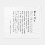 マ親愛マレタータイポグラフィパーソナライズされた フリースブランケット (正面(横))