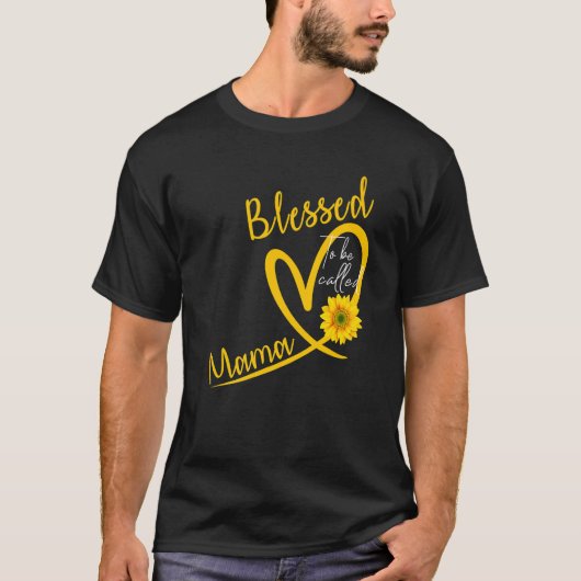 マ賛美ハートひまわり母 Tシャツ (正面)
