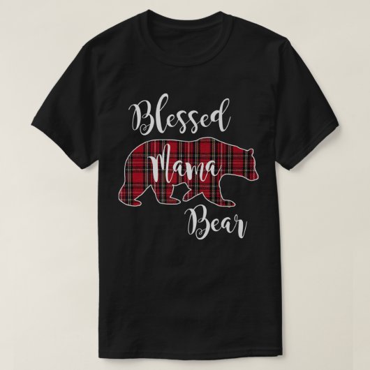 マ賛美マベア赤タータンチェック格子模様ママ母斑 Tシャツ (デザイン正面)