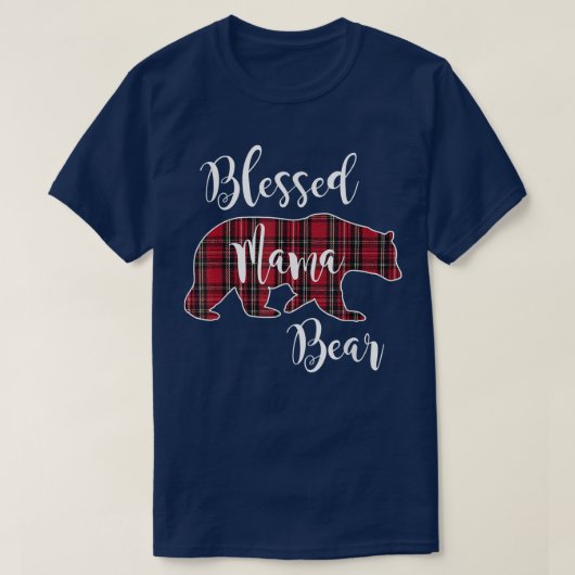 マ賛美マベア赤タータンチェック格子模様ママ母斑 Tシャツ (デザイン正面)