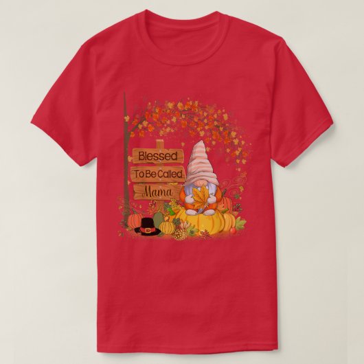 マ賛美マ格言カボチャ秋感謝してい Tシャツ (デザイン正面)