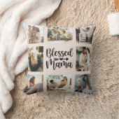 マ賛美マ母の日の家族の写真コラージュ クッション (ブランケット)