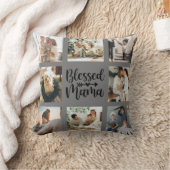 マ賛美マ母の日の家族の写真コラージュ クッション (ブランケット)