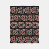 マ賛美マ・レオパード・ボホ・カワイト・レインボー  フリースブランケット (正面)