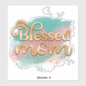 マ賛美ムティール（緑がかった色）ピンクと金ゴールドグリッタータイポグラフィ シール (シート)