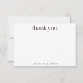 ミはっきりしたッドモダンピンクブラウンカスタムブライダルシャワー サンキューカード (正面)