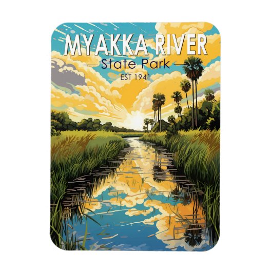 ミアクカリバー州パークフロリダトラベルアートヴィンテージ マグネット (縦)
