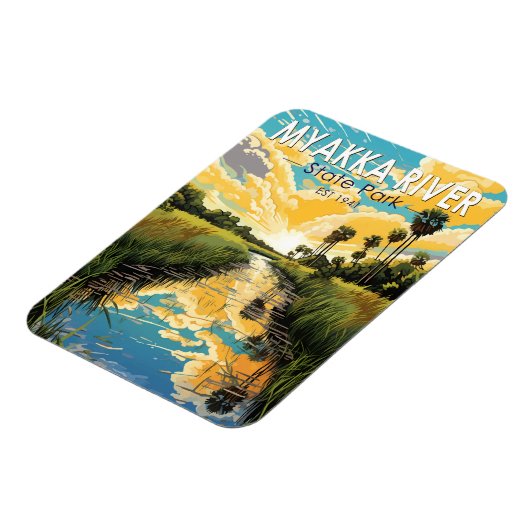 ミアクカリバー州パークフロリダトラベルアートヴィンテージ マグネット (左側)