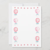 ミアズ・サード・誕生日 招待状 (裏面)