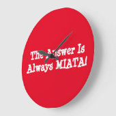 ミアタ時計「答えは常にミアタ!」 ラージ壁時計 (傾斜)