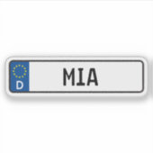 ミアドイツ車ライセンスプレート シール (正面)