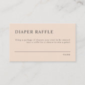 ミアボホ燃えたオレンジ色の赤ちゃんシャワーおむつラッフル プレイスカード (正面)