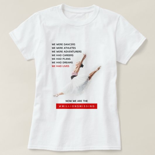 ミアルジック脳脊髄炎(ME)の啓発活動「We Had Lives」 Tシャツ (デザイン正面)