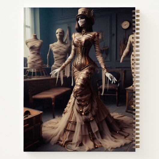 ミイムクイーンスティームパンクビクトリアンヴィンテージ ノートブック (裏面)