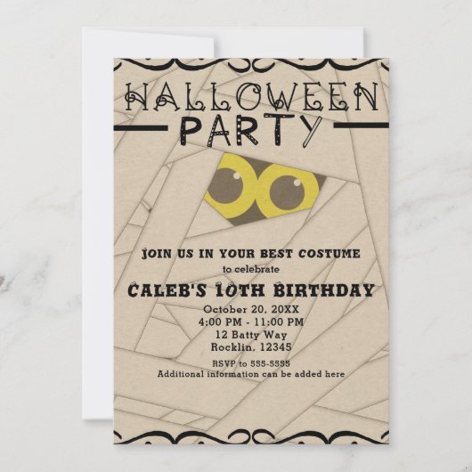 ミイムクラフト紙ハロウィーンの衣装パーティー 招待状 (正面)