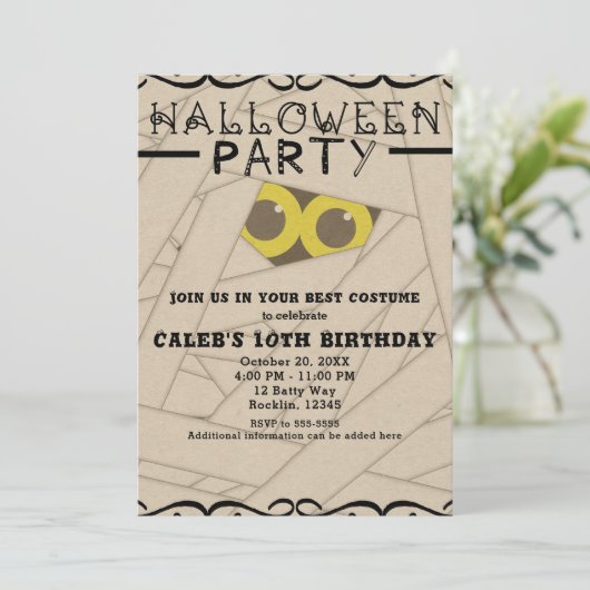 ミイムクラフト紙ハロウィーンの衣装パーティー 招待状 (スタンド正面)