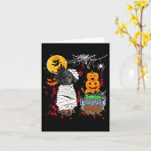 ミイムダッチシュント犬ハロウィンドッグ怖いカボチャL カード (黄色い花)