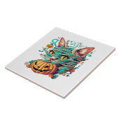 ミイラおもしろいネコのハロウィーン タイル (側面)
