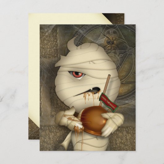 ミイラおもしろいハロウィーンの衣装 ポストカード (正面/裏面)