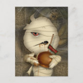 ミイラおもしろいハロウィーンの衣装 ポストカード (正面)