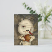 ミイラおもしろいハロウィーンの衣装 ポストカード (スタンド正面)