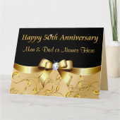 ミイラおよびパパのための金記念日カードあなたの文字 カード (正面)