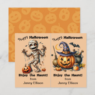 ミイラとジャックのランタンパーティーハロウィンカード ポストカード