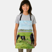 ミイラとベビーガロウェイ牛、キッズフルプリントエプロン エプロン (インサイチュ)