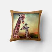 ミイラとベビーキリンの水色 クッション (裏面)